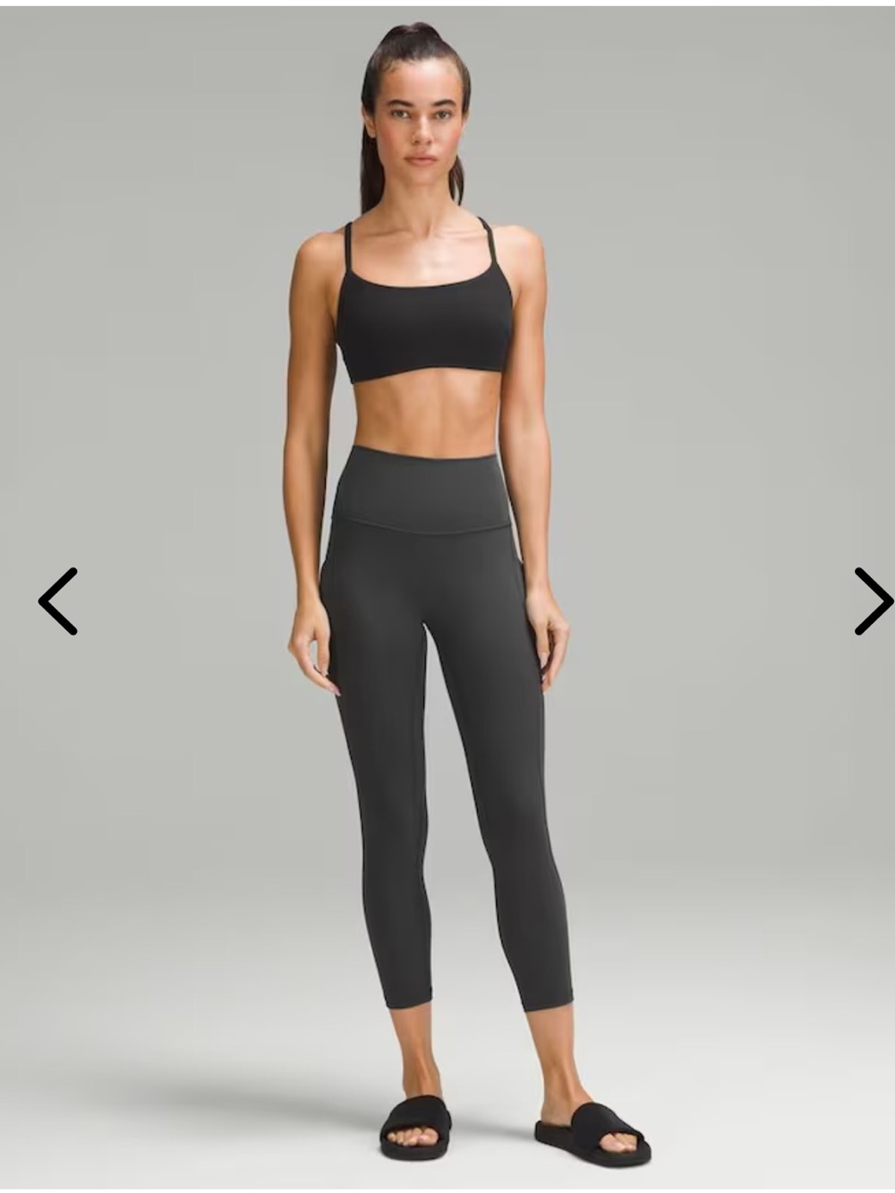 lululemon Wunder Train Strappy Racer Bra Black Light Support Athleisure Size 8 - Picture 3 of 9